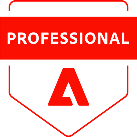 Adobe Certified Professional badge for Adobe Commerce Developer - Foundation certification in Magento 2 development, PHP programming, and e-commerce platform expertise